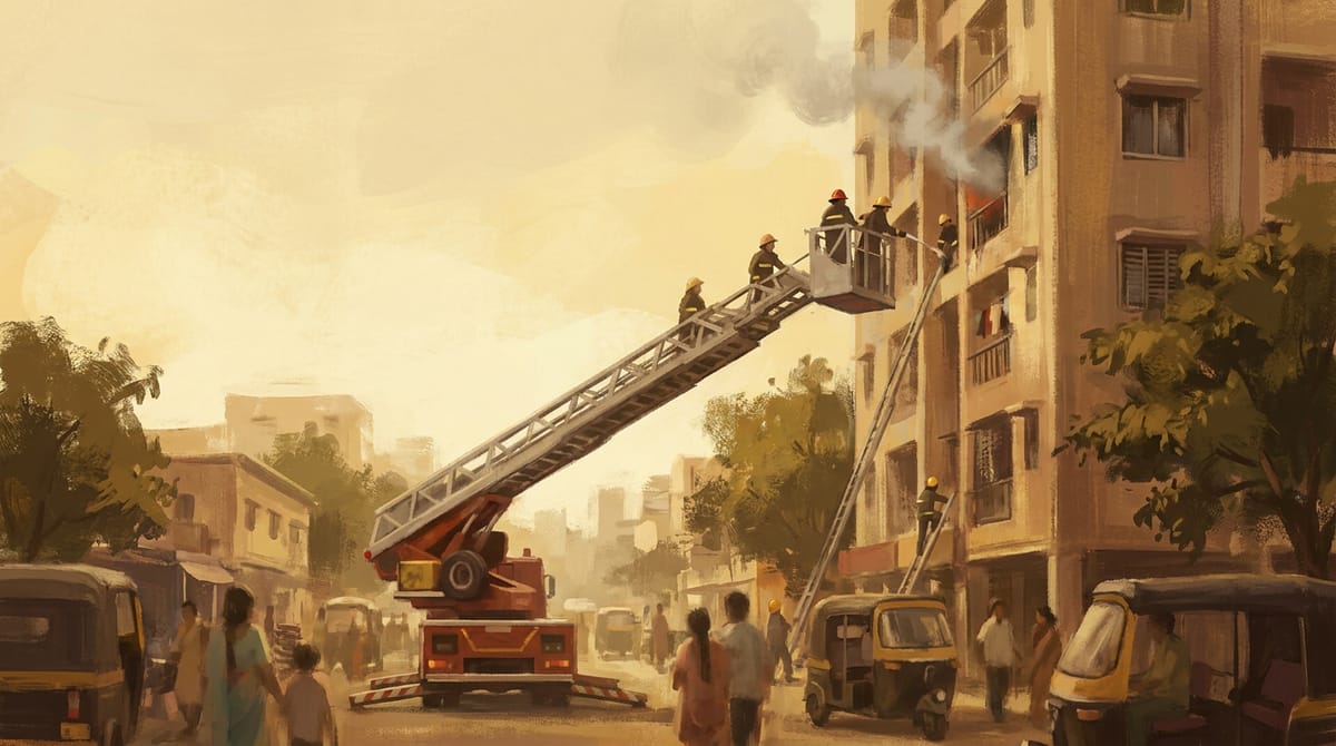 प्रतीकात्मक चित्र: उंच इमारतींसाठी आधुनिक अग्निशमन शिड्या आणि सेफ्टी ऑडिटची मागणी