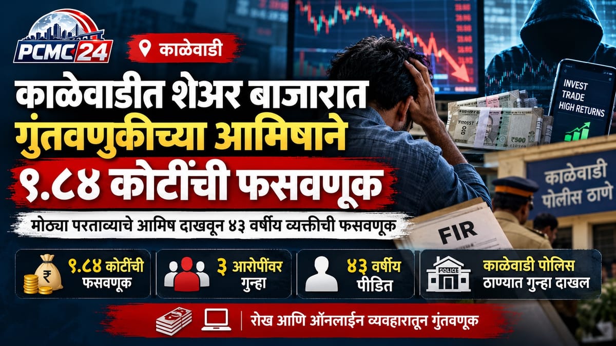 A person holding their head, with stock market graphs, money, and a police station in the background.