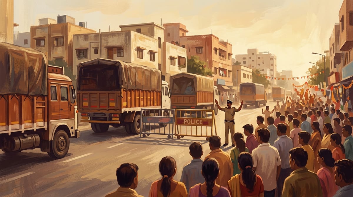 प्रतीकात्मक चित्र: गणेश विसर्जनासाठी शहरातील काही मार्गांवर अवजड वाहनांना तात्पुरती बंदी