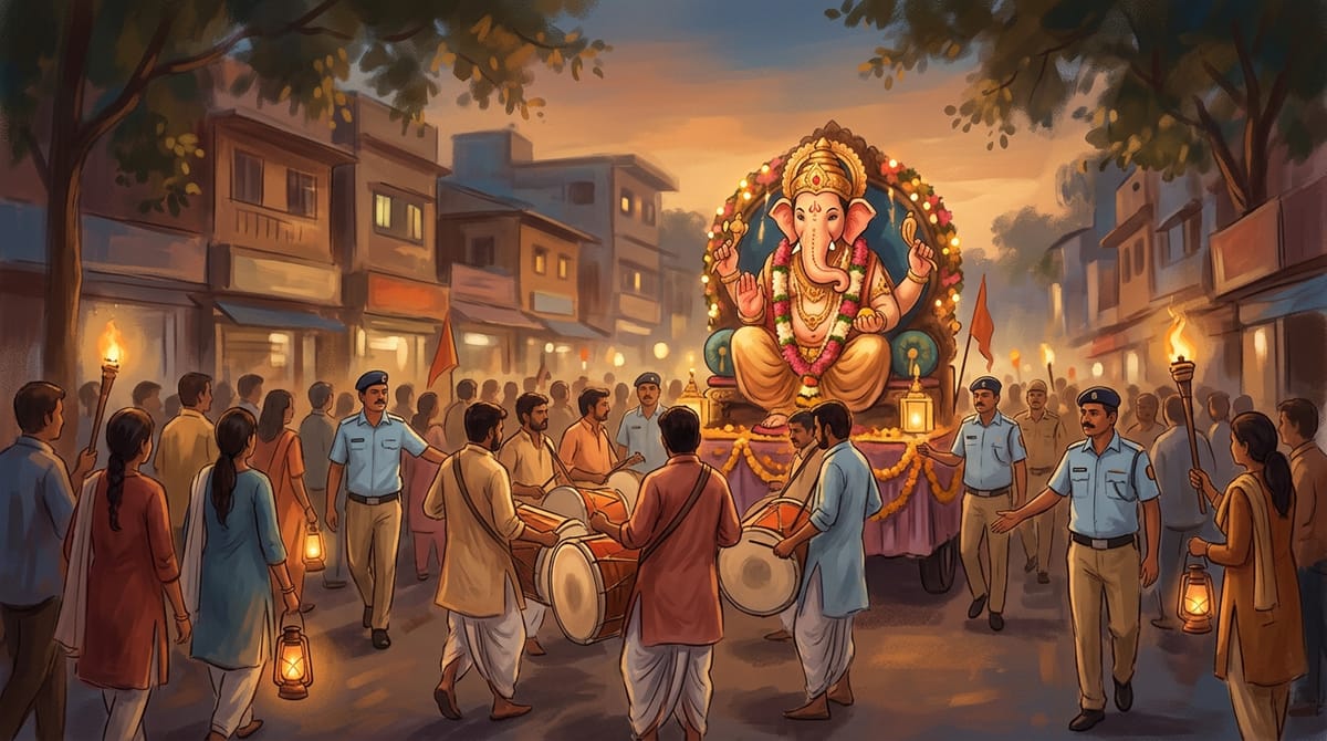 प्रतीकात्मक चित्र: भोसरीतील गणेश विसर्जन मिरवणूक शांततेत पार पडली
