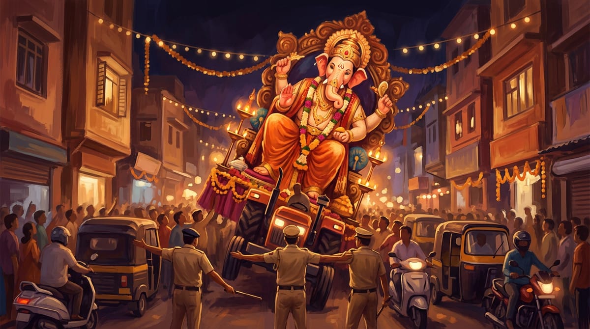प्रतीकात्मक चित्र: पिंपरीतील विसर्जन मिरवणुकीत ट्रॉलीची सजावट कोसळली; मोठी दुर्घटना टळली